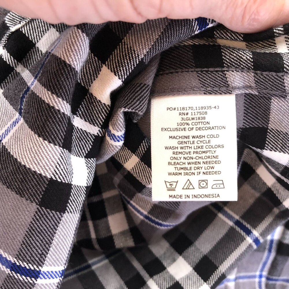 Levis Mens Shirt Small Long Sleeve Plaid Gray Button Down Top Classic Travel - Picture 10 of 13
